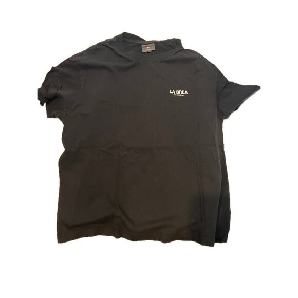 H&M La Brea Thick Loose Fit Black T-Shirt Mens L - Picture 1 of 3